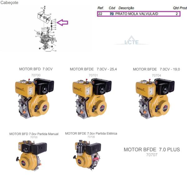 Imagem de Prato Mola Válvula Do Motor BFG(E) 13.0cv Buffalo Original