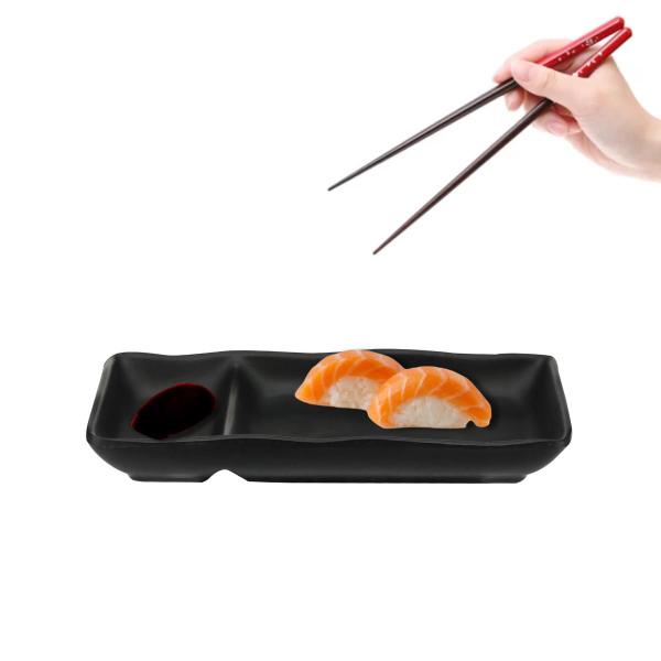 Imagem de Prato Molheira Japonesa Sushi Shoyu Melamina 18 cm Sakura Restaurante Culinária Oriental Premium