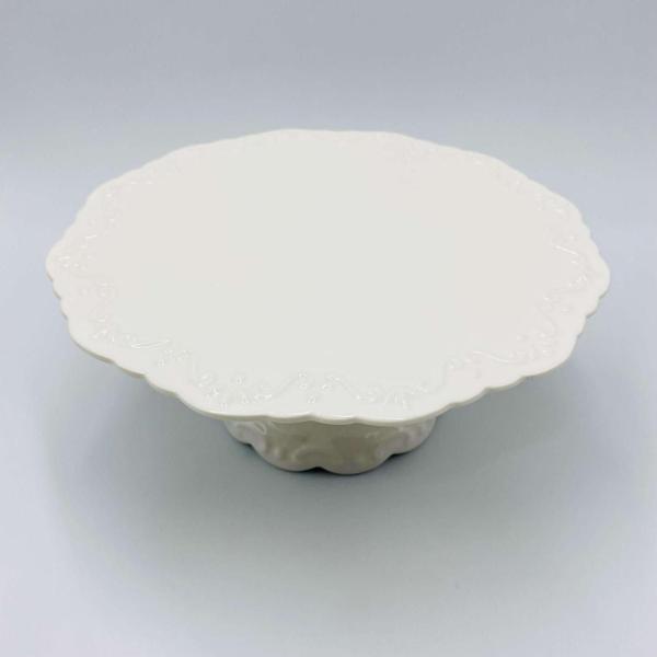 Imagem de Prato para Bolo de Porcelana Durable Porcelain com Pe Alto Relevo 21cm x 9cm - Wolff