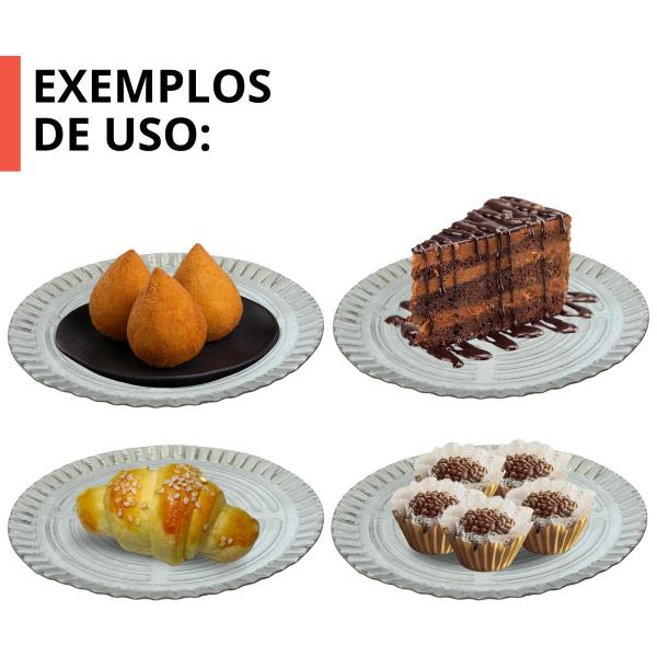 Imagem de Prato Para Bolo Torta Salgados Doces Brigadeiro Festa Prato Laminado Diversos Tamanhos C/ 10 Un