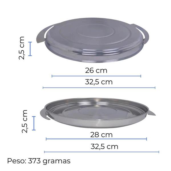 Imagem de Prato Para Pudim Bolo Torta Inox Boleira Redonda Tampa Forma