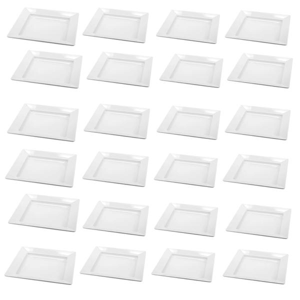 Prato para sobremesa melamine branco quadrado 20cm - yangzi Imagem de Prato para sobremesa melamine branco quadrado 20cm - yangzi