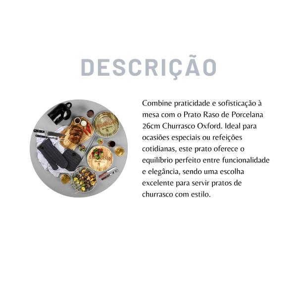 Imagem de Prato porcelana raso 26cm churrasco oxford