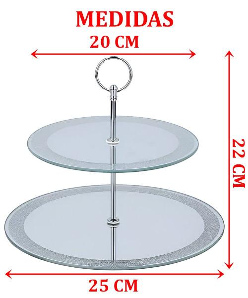 Prato Porta Doce Boleira Suporte Decorativo 2 Andares 22cm - Gici Casa Imagem de Prato Porta Doce Boleira Suporte Decorativo 2 Andares 22cm