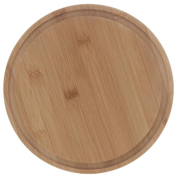 Imagem de Prato Porta Queijo Redondo Queijeira de Bambu com Tampa 23,5x10,5cm Lyor