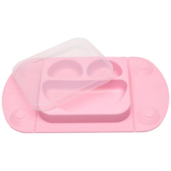 Prato Portátil De Silicone Para Bebê Rosa Prático Mimo Style Imagem de Prato Portátil De Silicone Para Bebê Rosa Prático Mimo Style