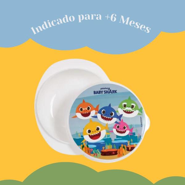 Imagem de Prato Pote Bowl Com Ventosa e Tampa Baby Shark Infantil Decorado - Baby Go - 01281