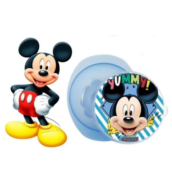 Prato Pote Bowl Com Ventosa e Tampa Mickey Alimentação Azul Infantil Decorado Baby Go - 01416 Imagem de Prato Pote Bowl Com Ventosa e Tampa Mickey Alimentação Azul Infantil Decorado Baby Go - 01416