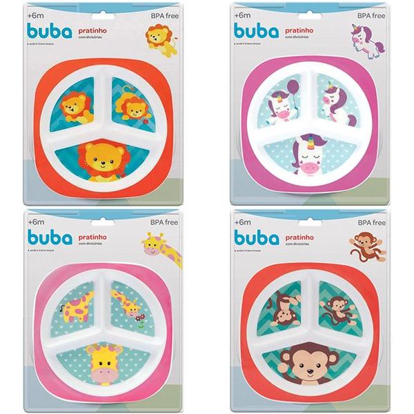 Prato Pratinho Com Divisórias Infantil Animal Fun Menino Menina - Buba - Plasútil Imagem de Prato Pratinho Com Divisórias Infantil Animal Fun Menino Menina - Buba