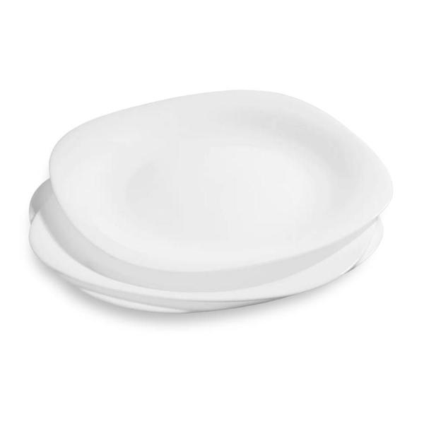 Imagem de Prato Quadrado Raso Mesa Opaline Branco Restaurante 20cm