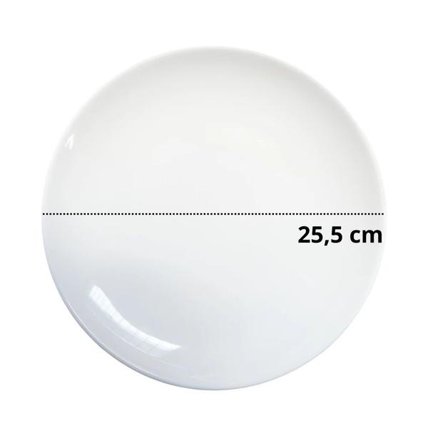 Imagem de Prato Raso Branco 25,5 Cm em Melamina Premium / Plastico  Bestfer 