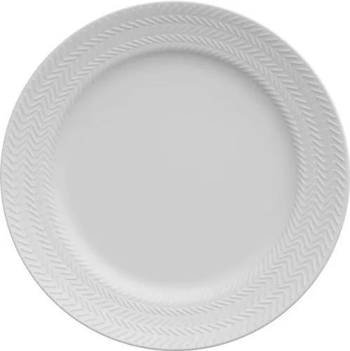 Imagem de Prato Raso Branco Chevron Germer Porcelana 26,5cm