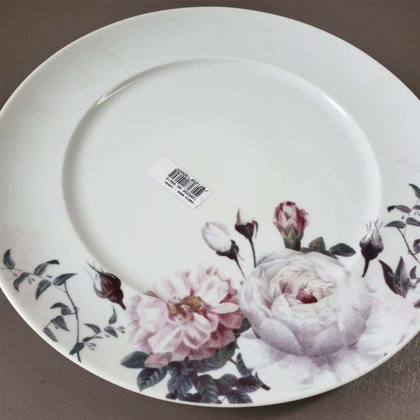 Imagem de Prato Raso Branco de Porcelana Germer Redondo 27cm Garden com Estampa Floral