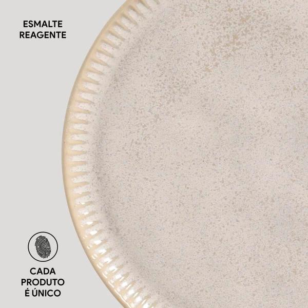Prato Raso Cerâmica Stoneware Linhas Latte 27,5cm - 1 unid. - PORTO BRASIL Imagem de Prato Raso Cerâmica Stoneware Linhas Latte 27,5cm - 1 unid.