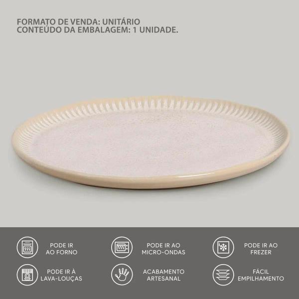 Prato Raso Cerâmica Stoneware Linhas Latte 27,5cm - 1 unid. - PORTO BRASIL Imagem de Prato Raso Cerâmica Stoneware Linhas Latte 27,5cm - 1 unid.