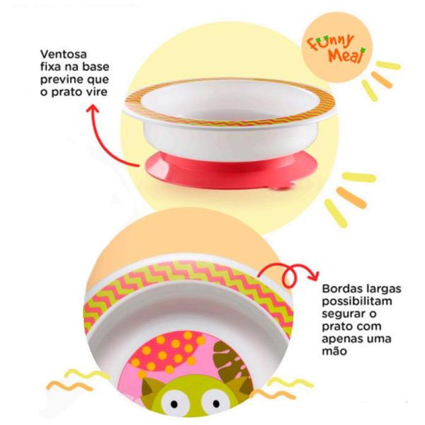 Prato Raso com Ventosa Infantil Chica e Doguito Multikids - Multilaser Imagem de Prato Raso com Ventosa Infantil Chica e Doguito Multikids