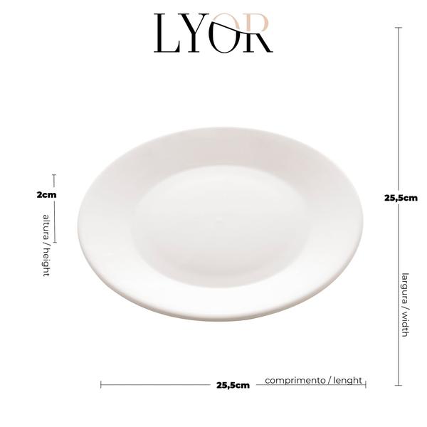 Prato Raso De Porcelana Clean 26cm - Lyor Imagem de Prato Raso De Porcelana Clean 26cm