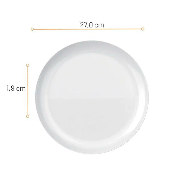 Imagem de Prato Raso De Vidro Opaline 27Cm Blanc 6 Unidades - Nadir