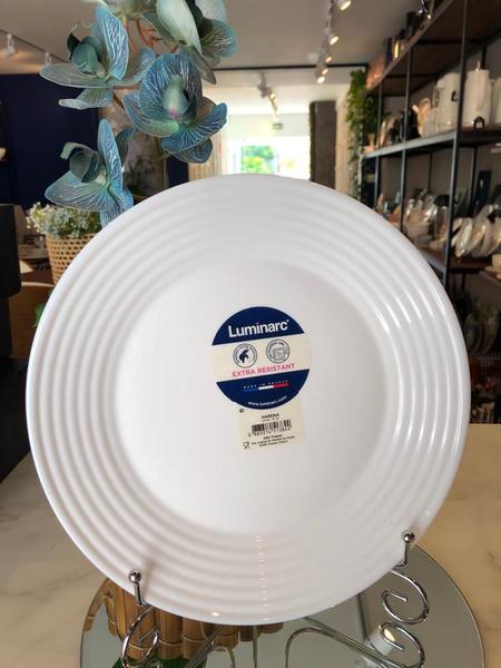 Imagem de PRATO RASO DE VIDRO OPALINO HARENA BRANCO 27cm