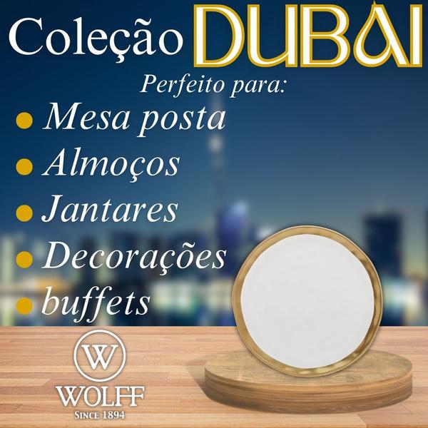 Imagem de Prato raso dubai porcelana branco e dourado - wolff