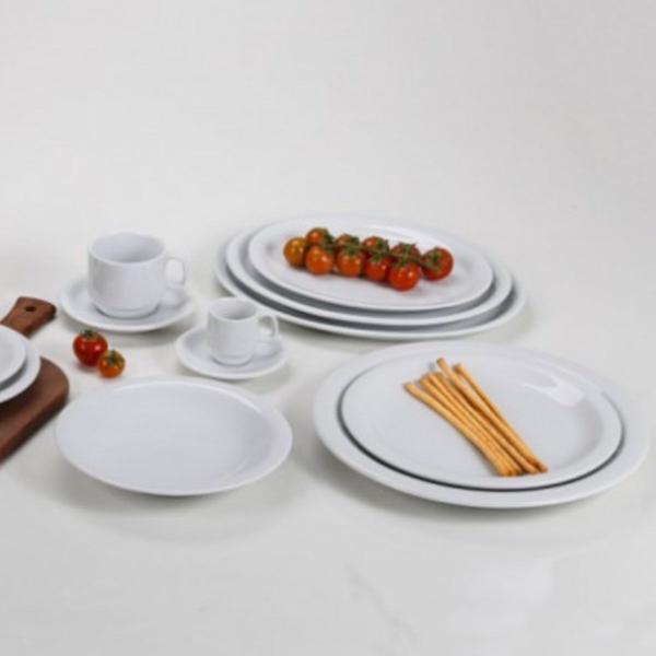 Imagem de Prato Raso Germer Classe Única Iguaçu de Porcelana para Mesa 25cm Branco