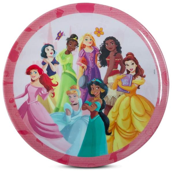 Prato Raso Infantil Disney Princesas Meninos Melamine 20cm - Yangzi Imagem de Prato Raso Infantil Disney Princesas Meninos Melamine 20cm