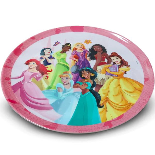 Imagem de Prato Raso Infantil Disney Princesas Meninos Melamine 20cm