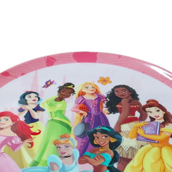 Prato Raso Infantil Disney Princesas Meninos Melamine 20cm - Yangzi Imagem de Prato Raso Infantil Disney Princesas Meninos Melamine 20cm