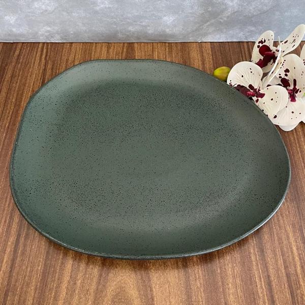 Imagem de Prato Raso Oval Cerâmica Stoneware Orgânico Greenery 31x26 - 1 unid.