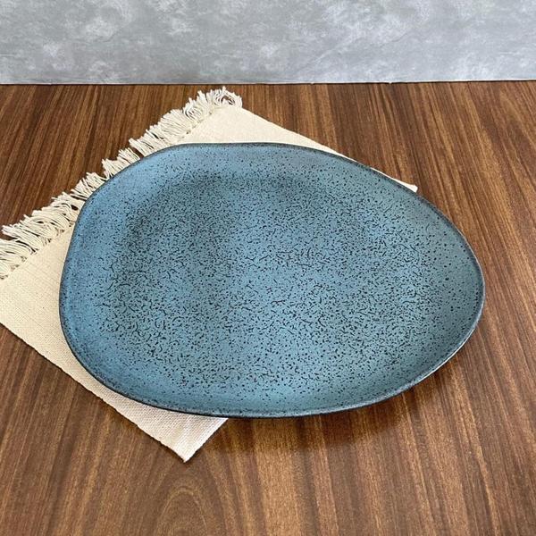 Imagem de Prato Raso Oval Cerâmica Stoneware Orgânico Night Sky 31x26 - 1 unid.