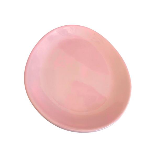 Imagem de Prato raso oval rosa pastel