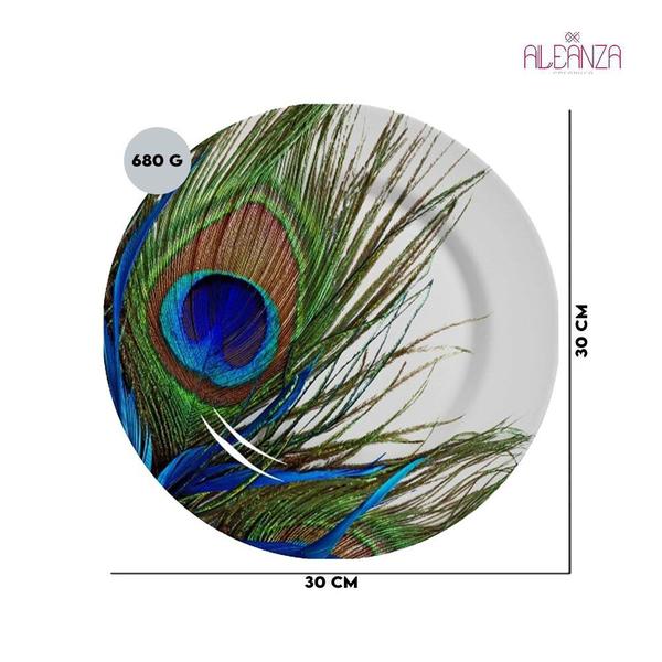 Imagem de Prato Raso Pavão Real Plus Cerâmica Alleanza 30cm 1ªLinha