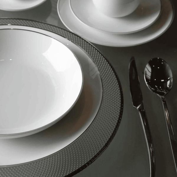 Imagem de Prato Raso Porcelana Luxo Borda Prata 27cm Legacy Silver Mesa Posta