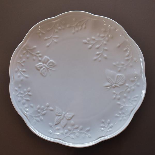 Prato Raso Porcelana New Bone Butterfly 26,5cm Branco Lyor Imagem de Prato Raso Porcelana New Bone Butterfly 26,5cm Branco Lyor
