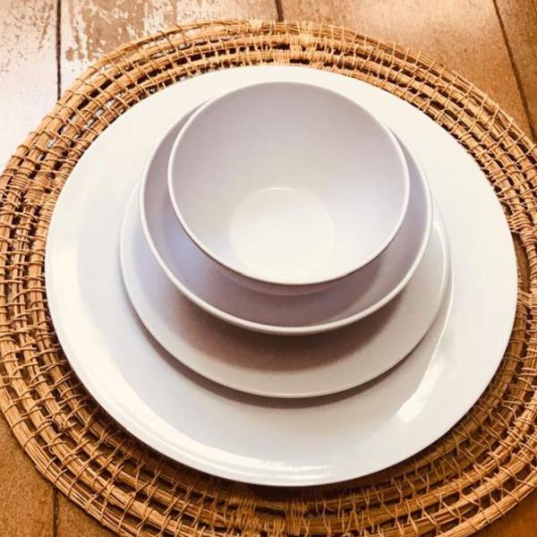 Prato Raso, Sobremesa, Bowls Melamina Branca 24pç Milão - Lyor Imagem de Prato Raso, Sobremesa, Bowls Melamina Branca 24pç Milão