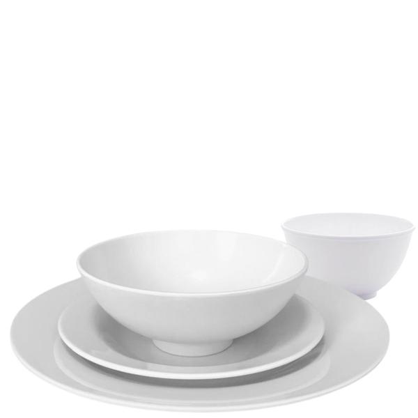 Prato Raso, Sobremesa, Bowls Melamina Branca 24pç Milão - Lyor Imagem de Prato Raso, Sobremesa, Bowls Melamina Branca 24pç Milão