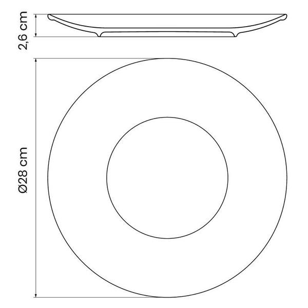 Imagem de Prato raso tramontina bárbara em porcelana branca 28 cm