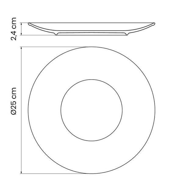 Imagem de Prato raso tramontina jacqueline em porcelana 25 cm