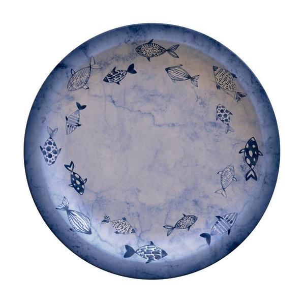 Prato raso tramontina peixes em porcelana decorada 28 cm Imagem de Prato raso tramontina peixes em porcelana decorada 28 cm