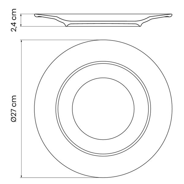 Imagem de Prato Raso Tramontina Quartzo Porcelana Jateada 27cm
