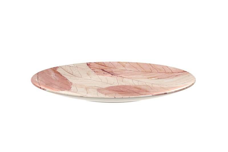 Imagem de Prato raso tramontina rosé em porcelana decorada 28 cm