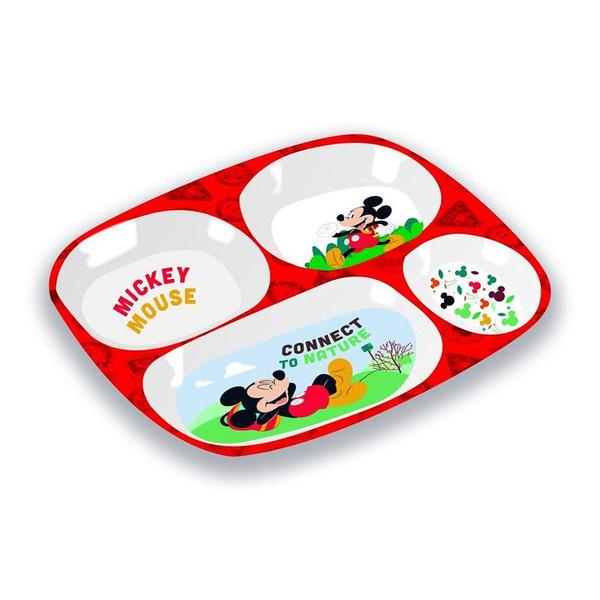 Prato Refeição Infantil 4 Divisórias Melamina Mickey Mouse Disney - Tuut - Yangzi Imagem de Prato Refeição Infantil 4 Divisórias Melamina Mickey Mouse Disney - Tuut