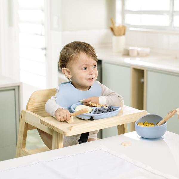 Imagem de Prato Refeição Infantil Silicone C/ 3 Divisória Ventosa Buba