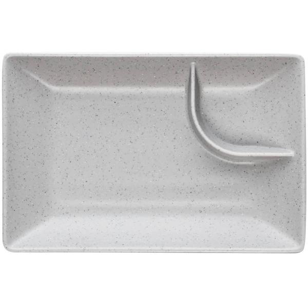 Prato Retangular 19cm Melamina com Molheira Sushi Lyor Tóquio Granilite Avulso Imagem de Prato Retangular 19cm Melamina com Molheira Sushi Lyor Tóquio Granilite Avulso