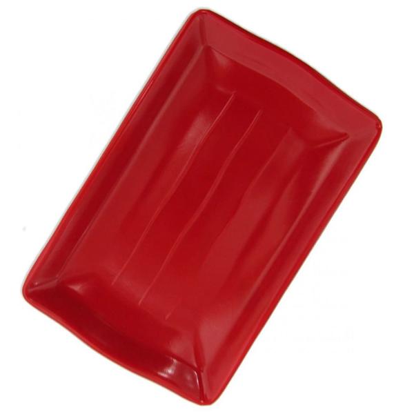 Imagem de Prato Retangular 21x13 Cm Vermelho em Melamina para Petiscos e Sushis  Fuxing 