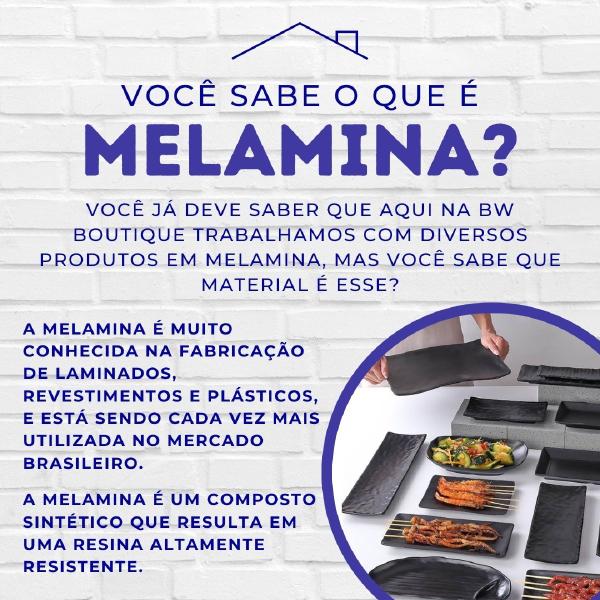 Prato Retangular Raso Oriental em Melamina Preto 20cm - Riodeouro Imagem de Prato Retangular Raso Oriental em Melamina Preto 20cm