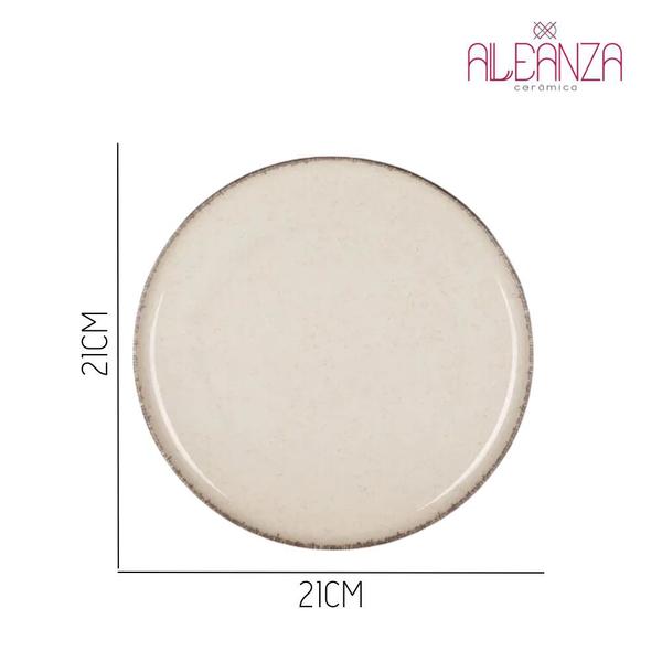 Prato Sobremesa de Cerâmica 21cm Coup Vanilla 1ª Linha Alleanza Imagem de Prato Sobremesa de Cerâmica 21cm Coup Vanilla 1ª Linha Alleanza
