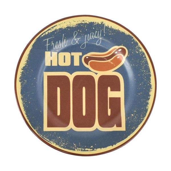 Imagem de Prato Sobremesa Hot Dog Azul Plus Cerâmica Alleanza 20cm 1ªL