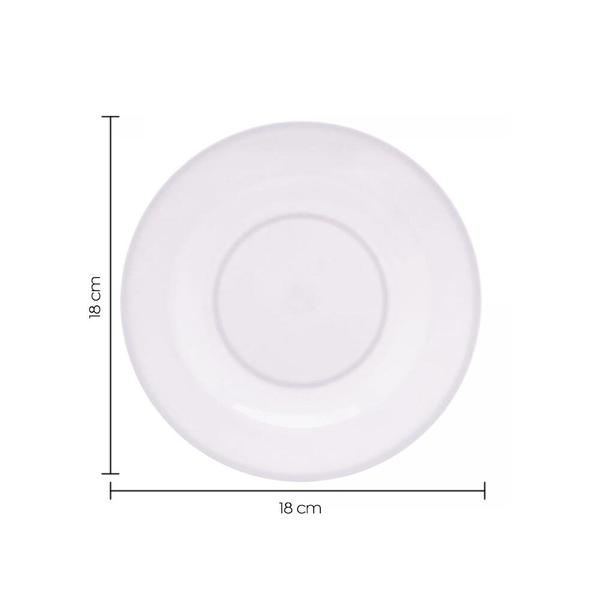 Imagem de Prato Sobremesa Melamina Basic Branco Lyor 18cm