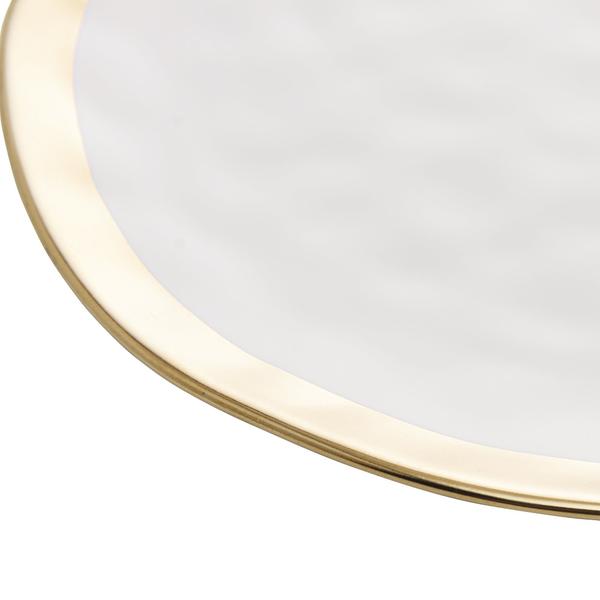 Imagem de Prato Sobremesa Porcelana Branco E Dourado Dubai 21Cm Wolff